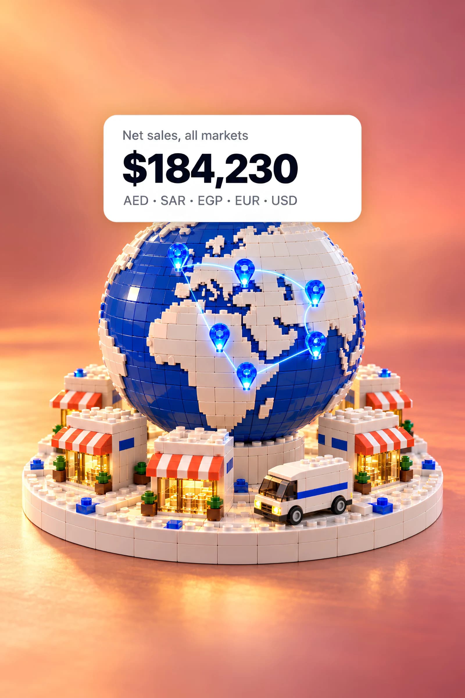 Built for sellers in Europe, the United States and the Middle East.